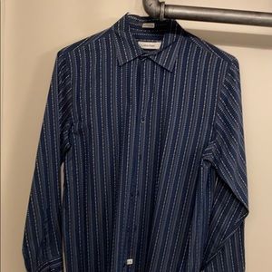 Calvin Klein navy stripe button down